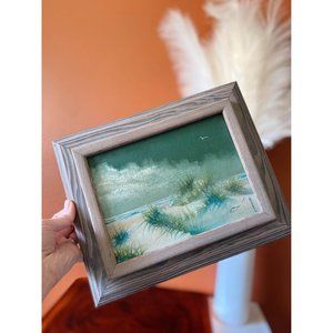 VINTAGE 1970s PETITE BEACH SCENE PAINTING